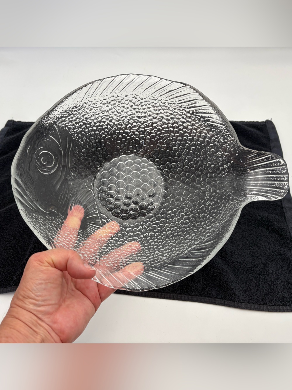 Vintage Arcoroc France Clear Glass Fish Bowl